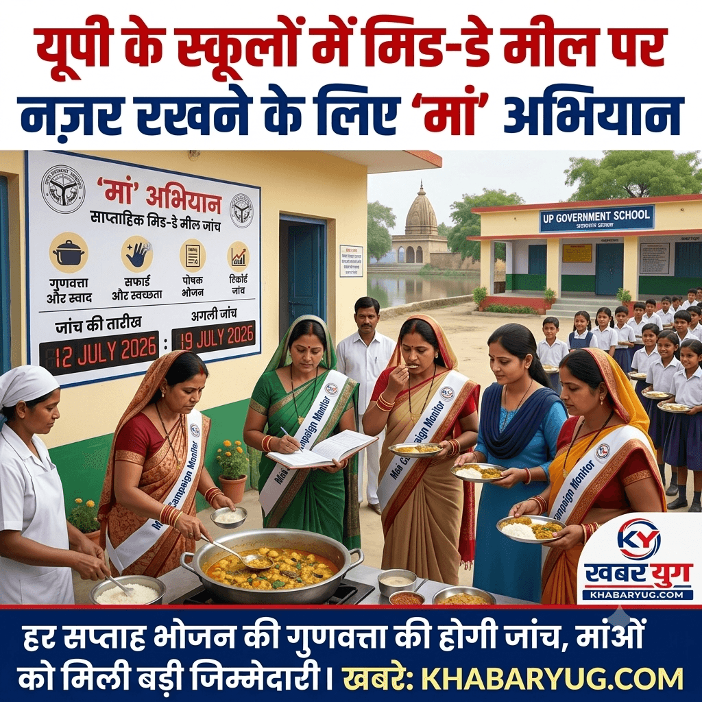 यूपी के स्कूलों में मिड-डे मील पर नजर रखने के लिए चलेगा 'मां' अभियान, हर सप्ताह भोजन की गुणवत्ता की होगी जांच
